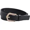 Ceinture pour femme avec boucle en perle CCBT0023-Le noir