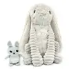 Peluche Lapin maman et bébé Les Ptipotos Gris clair (25 cm)