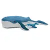 Peluche Gravillou baleine maman et bébé Les Ptipotos bleu