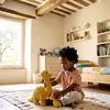 Peluche Diplodocus Les Ptipotos maman et bébé Moutarde (31 cm)