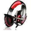 Casque Gamer PS4 MONDPALAST G9000 Gaming Audio Stéréo Basse avec LED Lampe Anti-Bruit Rouge