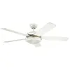 Westinghouse 78017 Ventilateur de plafond d'intérieur à cinq pales et une lampe Comet de 132 cm, finition en étain foncé avec verre dépoli