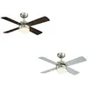 Westinghouse Colosseum 90 cm Brushed Nickel Indoor LED Ceiling Fan, Dimmable LED Light Kit with Opal Frosted Glass
