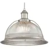 Suspension retro Nickel et Verre Clair 1 Ampoule