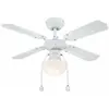 Westinghouse Lighting 78710 Ventilateur de plafond d’intérieur blanc de 90 cm Portland Ambiance, kit d éclairage avec dôme en verre opale dépoli