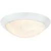 Westinghouse Lighting 61066 Luminaire de plafond de 28 cm à montage à ras d'intérieur à LED à intensité variable, finition en blanc avec verre en albâtre blanc