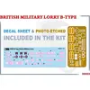 1:35 MiniArt 39003 British military lorry B-Type Plastic Modelbouwpakket