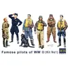 Master Box Models 132famous Pilots Of Wwii Part 1-6 Figures Set With Biographies Leaflet