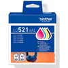 Pack de 4 Cartouches d'encre Brother LC521VAL