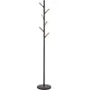 Yamazaki 2815 PLAIN Porte-manteau noir en acier/bois Design minimaliste 28 x 28 x 177 cm (L x l x H)