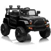 LALAHO Voiture Electrique pour Enfant(3 à 5 Ans) 12V, avec télécommande, klaxon, lumière - 92*65*65cm Noir