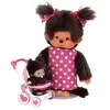 Sekiguchi Peluche Mama avec Bébé et poussette Poupée - Kiki - Monchhichi - 20cm