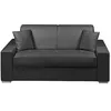 VENTE-UNIQUE Canapé 2 places convertible express en simili EMIR - Noir - Couchage 120 cm - Matelas 14 cm