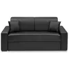 VENTE-UNIQUE Canapé 3 places  convertible express en simili EMIR - Noir - Couchage 140 cm - Matelas 22 cm