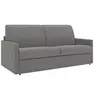 VENTE-UNIQUE Canapé 2 places convertible express en tissu CALIFE - Gris clair - Couchage 120 cm - Matelas 14 cm