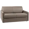 VENTE-UNIQUE Canapé 2 places convertible express en simili CALIFE - Taupe - Couchage 120 cm - Matelas 18 cm