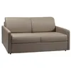 VENTE-UNIQUE Canapé 3 places  convertible express en simili CALIFE - Taupe - Couchage 140 cm - Matelas 22 cm