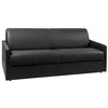 VENTE-UNIQUE Canapé 4 places  convertible express en simili CALIFE - Noir - Couchage 160 cm - Matelas 22 cm