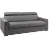 VENTE-UNIQUE Canapé 4 places convertible express en tissu VIZIR - Gris - Couchage 160 cm - Matelas 16 cm mémoire de forme DUNLOPILLO