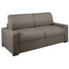 VENTE-UNIQUE Canapé 3 places convertible express en tissu CALITO - Anthracite - Couchage lattes larges 140 cm - Matelas 18 cm avec mémoire de for