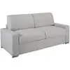 VENTE-UNIQUE Canapé 3 places convertible express en tissu gris - Couchage 140 cm - Matelas 18 cm CALITO