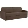 VENTE-UNIQUE Canapé 4 places convertible express en tissu marron- Couchage à lattes larges 160 cm - Matelas 18 cm CALIFE
