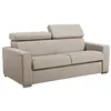 VENTE-UNIQUE Canapé 3 places convertible express en tissu beige - Couchage à lattes larges 140 cm - Matelas 14 cm VIZIR