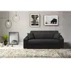 VENTE-UNIQUE Canapé 3 places convertible express en tissu EMIR - Anthr...