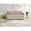 VENTE-UNIQUE Canapé 3 places convertible express en tissu beige - Couchage à lattes larges 140 cm - Matelas 18 cm CALIFE