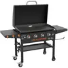 Blackstone Plancha avec couvercle amovible 4 brûleurs Griddle Noir Mat
