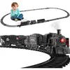 MARSEE Jouets De Circuit Train Electrique avec Fumé, Lumières et Son, Jouet de Train à Vapeur Télécommande avec Wagons de Fret et Voies