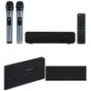 FONESTAR 2 microphones sans fil UHF + Barre de son portable 30W party karaoké avec effet d'écho et 2 microphones sans fil UHF