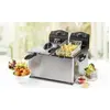 FRITEUSE ELECTRIQUE 3500 W DOUBLE CUVE EMAILLEE AMOVIBLE CAPACITE : 2 ...