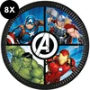 8 ASSIETTES CARTON AVENGERS EVERGREEN 23CM