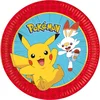 8 Assiettes en carton Pokémon Next Generation 23 cm - Rouge