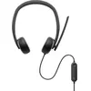 DELL WH3024 Headset Bedraad Hoofdband Oproepen/muziek USB Type-C Zwart