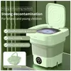 WIRLSWEAL Mini Machine À Laver Pliante 8L Violet Violet Lumière Stérilisation Portable Sous-Vêtements Machine À Laver -Vert