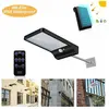 VOLAVO Lampe Solaire Exterieur 48 led Détecteur de Mouvement Lumière Dimmable avec Télécommande Sans Fil Étanche Lampe Solaire pour Porte Couloir Patio Noir