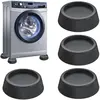 LABLANC 4 Pièces Noir Tapis Anti-vibration pour Machine à Laver, Antibruit Pied Machine a Laver avec Patin Caoutchouc, pour Machines à Laver, Sèche-Linge,