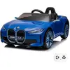 Voiture Enfants 12V - BMW i4 - 1 à 6 ans - Roues EVA - Bleu