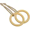 Anneaux De Gym Bois Avec Cordes Chanvre (Lot De 2)