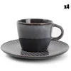 Salt&Pepper - Mokkakop 9cl en schotel grijs - Stitch - set/4