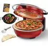 AIRMSEN Four à pizza 2 en 1 avec plateau grill - 1500W Fenêtre verre D...