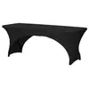 Perel Nappe de table rectangulaire arquée Noir