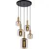 LUCIDE Joanet - Suspension - Ø 71 cm - 5xE27 Fumé/Or Mat/Laiton
