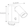 Lucide TAYLOR - Wandspot / Wandlamp Binnen/Buiten - 1xGU10 - IP54 - Bewegingssensor - Zwart