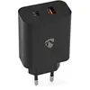 Nedis Chargeur mural USB-C 65W + Quick Charge 3.0 USB-A Noir