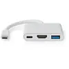 Nedis Hub USB-C - Blanc - 10 cm