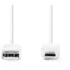 Nedis Câble plat USB 2.0 A mâle - Micro B mâle 1,0 m, blanc