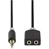 Câble audio stéréo 3,5 mm mâle - 2x 3,5 mm femelle 0,2 m anthracite nedis